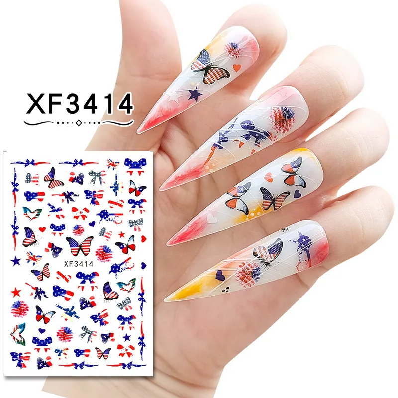 Independence Day Series  Supply Manicure Stickers Nail Stickers 8 Set Manicure Accessories display picture 5
