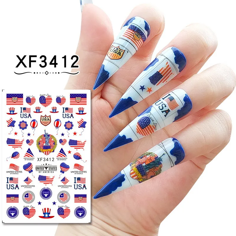 Independence Day Series  Supply Manicure Stickers Nail Stickers 8 Set Manicure Accessories display picture 4