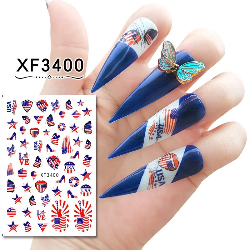 Independence Day Series  Supply Manicure Stickers Nail Stickers 8 Set Manicure Accessories display picture 1