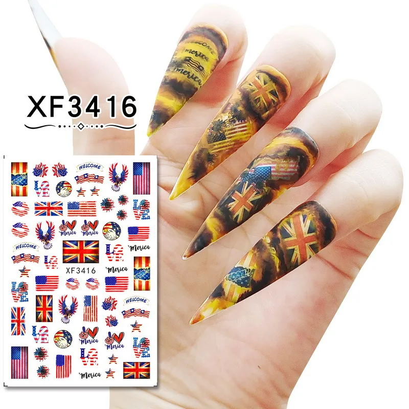 Independence Day Series  Supply Manicure Stickers Nail Stickers 8 Set Manicure Accessories display picture 7