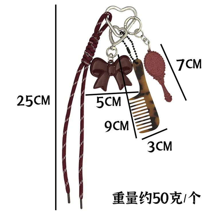 New Style Creative Fashion Heart Bow Pendant Keychain Braided Rope Bag Pendant Personalized Versatile Pendant display picture 2