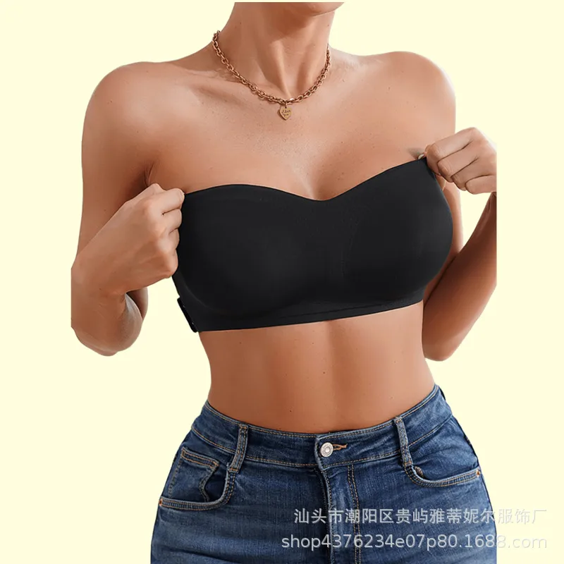 Explosions Strapless Bra Cross Side Buckle Underwear For Women display picture 3