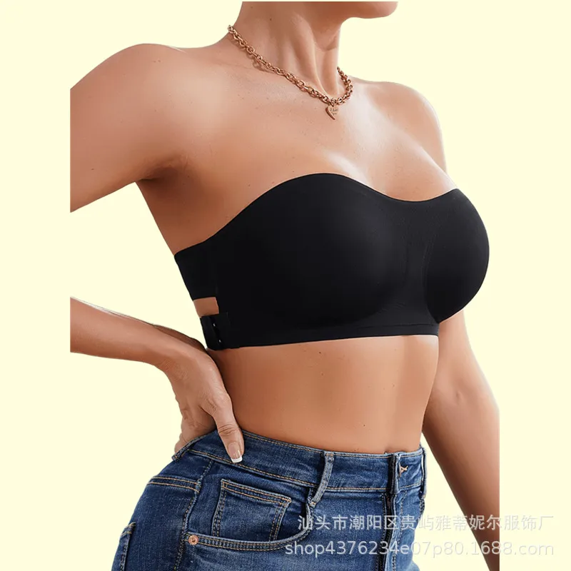 Explosions Strapless Bra Cross Side Buckle Underwear For Women display picture 5