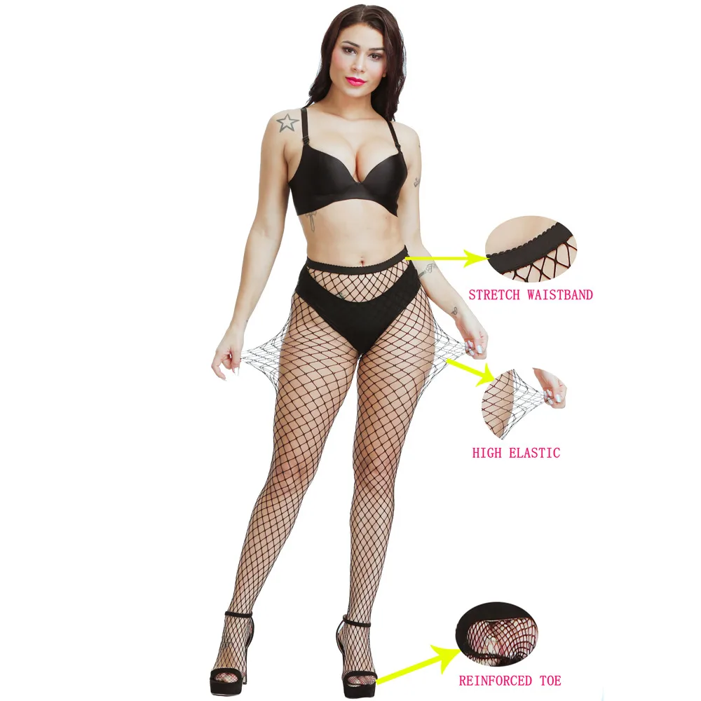 Hook Not Broken Sexy Stockings Pantyhose Bottoming Socks Non-slip White Color Net Stockings Fishnet Eye Pantyhose display picture 1