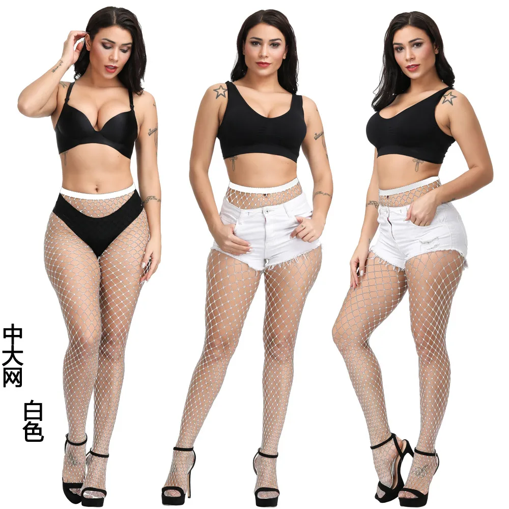 Hook Not Broken Sexy Stockings Pantyhose Bottoming Socks Non-slip White Color Net Stockings Fishnet Eye Pantyhose display picture 15