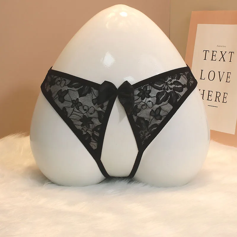 Foreign Trade Sexy Hollow Underwear Female Butterfly Element Date Convenient To Be A Man By Your Lace Open-end Support Her Thong display picture 12