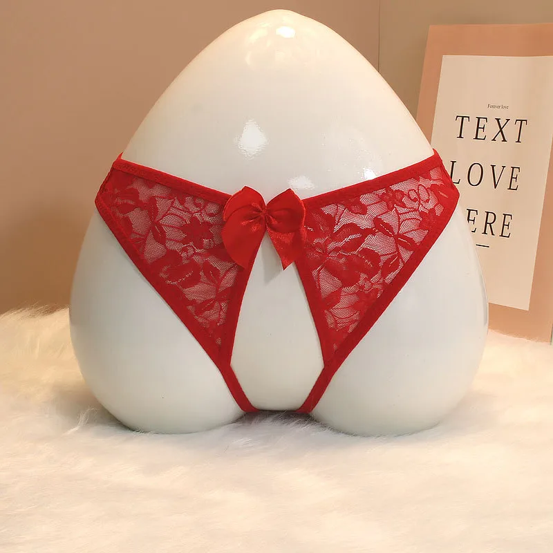 Foreign Trade Sexy Hollow Underwear Female Butterfly Element Date Convenient To Be A Man By Your Lace Open-end Support Her Thong display picture 15