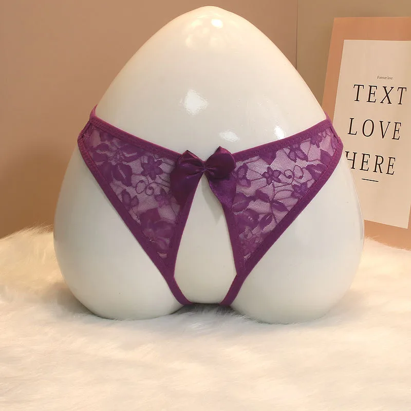 Foreign Trade Sexy Hollow Underwear Female Butterfly Element Date Convenient To Be A Man By Your Lace Open-end Support Her Thong display picture 18
