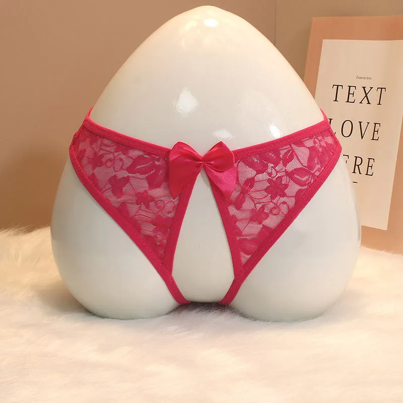 Foreign Trade Sexy Hollow Underwear Female Butterfly Element Date Convenient To Be A Man By Your Lace Open-end Support Her Thong display picture 21