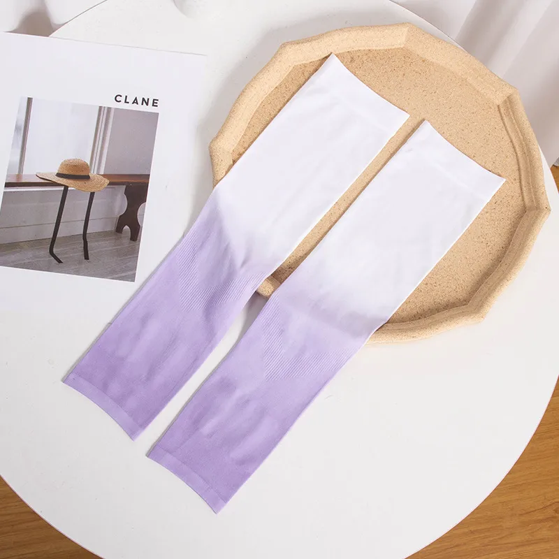 Summer  New Style Fashionable Gradient Ice Silk Sleeve Men's And Women's Sun Protection Oversleeve Outdoor Riding Printed Logo Ice Sleeve display picture 14