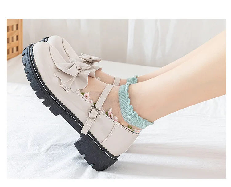 Floral Glass Silk Women's Summer Short Socks New Style Cute Fresh Style Ins Short Socks Cotton Bottom Sweat Absorbing Breathable Socks display picture 4