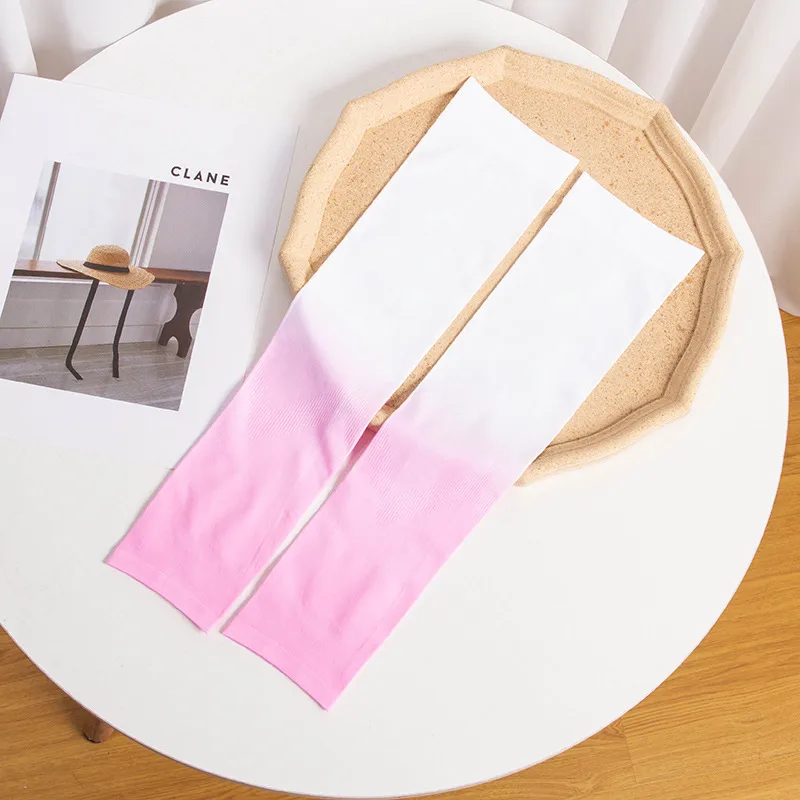 Summer  New Style Fashionable Gradient Ice Silk Sleeve Men's And Women's Sun Protection Oversleeve Outdoor Riding Printed Logo Ice Sleeve display picture 21