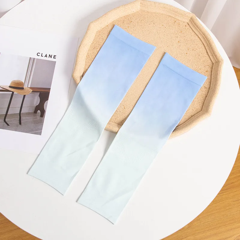 Summer  New Style Fashionable Gradient Ice Silk Sleeve Men's And Women's Sun Protection Oversleeve Outdoor Riding Printed Logo Ice Sleeve display picture 23