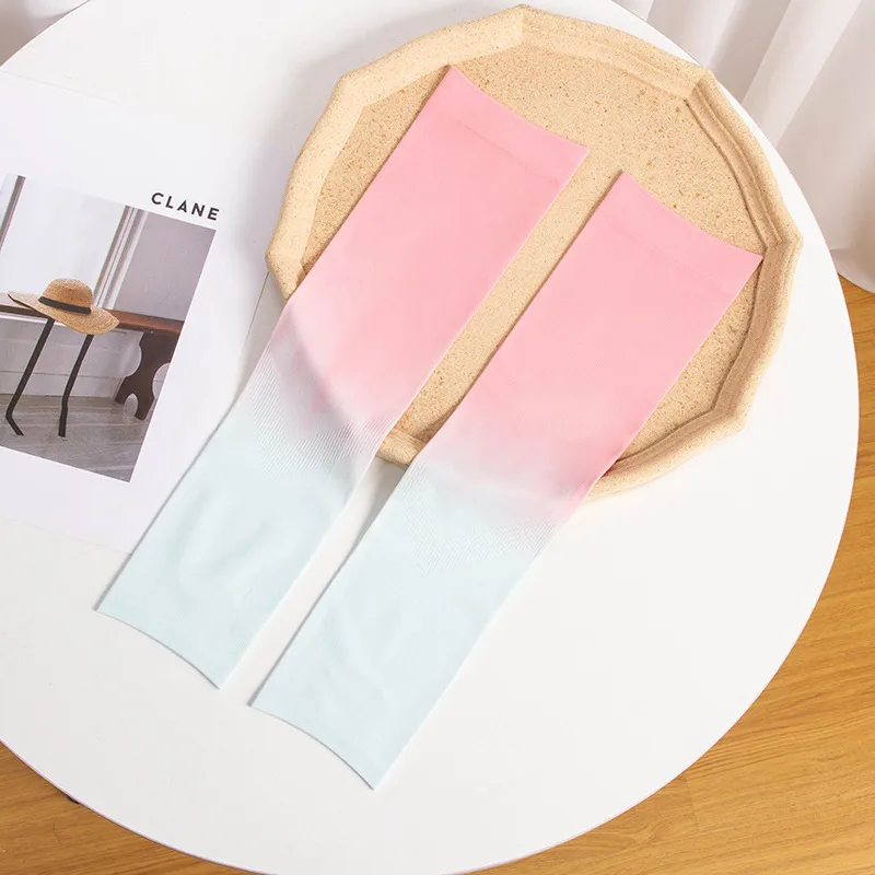 Summer  New Style Fashionable Gradient Ice Silk Sleeve Men's And Women's Sun Protection Oversleeve Outdoor Riding Printed Logo Ice Sleeve display picture 25