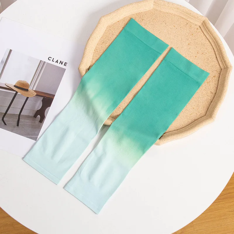 Summer  New Style Fashionable Gradient Ice Silk Sleeve Men's And Women's Sun Protection Oversleeve Outdoor Riding Printed Logo Ice Sleeve display picture 29