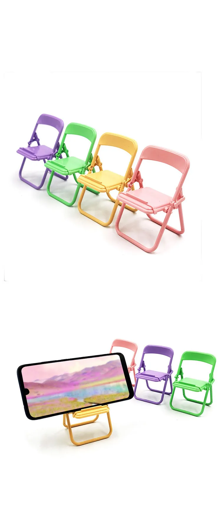 Desktop Chair Mobile Phone Bracket Universal Ins Macaron Color Bracket Chair Bracket Desktop Decorative Ornaments display picture 3