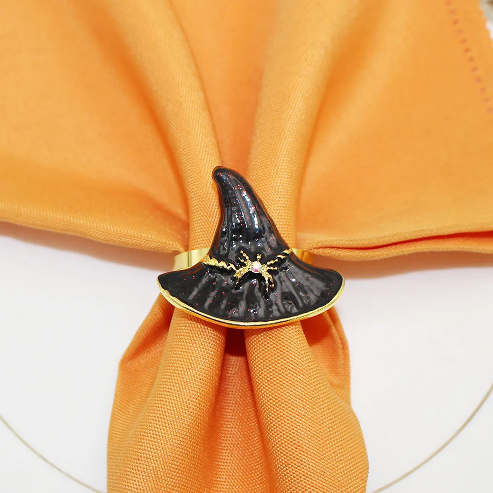 Hot Sale Hot Sale Napkin Ring Wizard's Hat Napkin Ring Halloween Party Napkin Ring Black Witch Props Factory Wholesale display picture 6