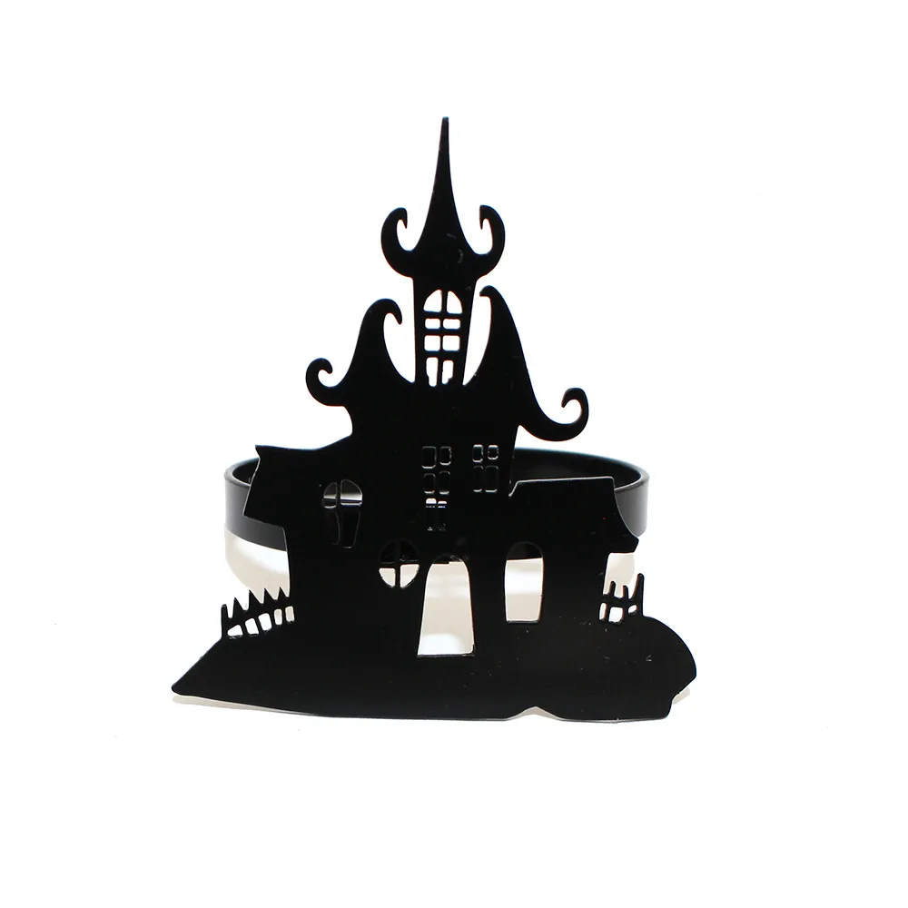 In Stock New Product Napkin Ring House Of Horrors Napkin Ring Creative Simple Black Castle Napkin Ring Halloween Wholesale display picture 1