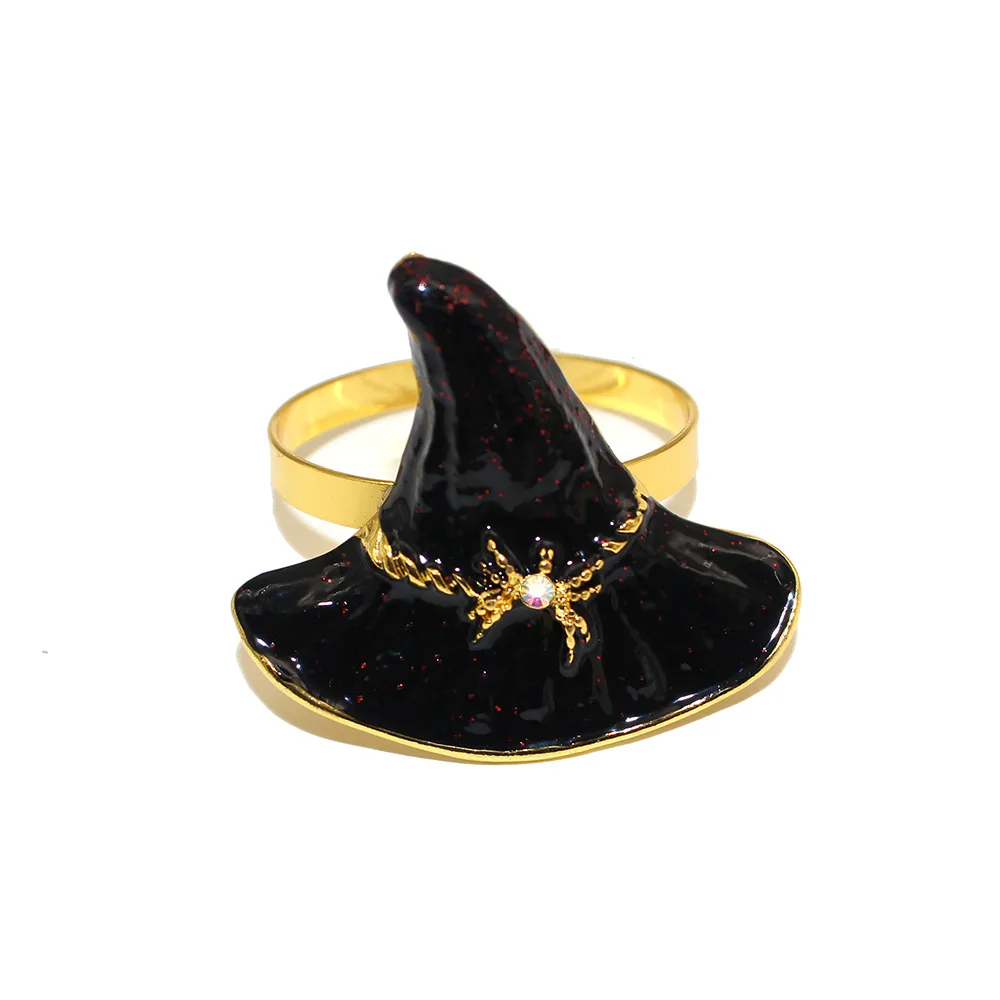 Hot Sale Hot Sale Napkin Ring Wizard's Hat Napkin Ring Halloween Party Napkin Ring Black Witch Props Factory Wholesale display picture 1