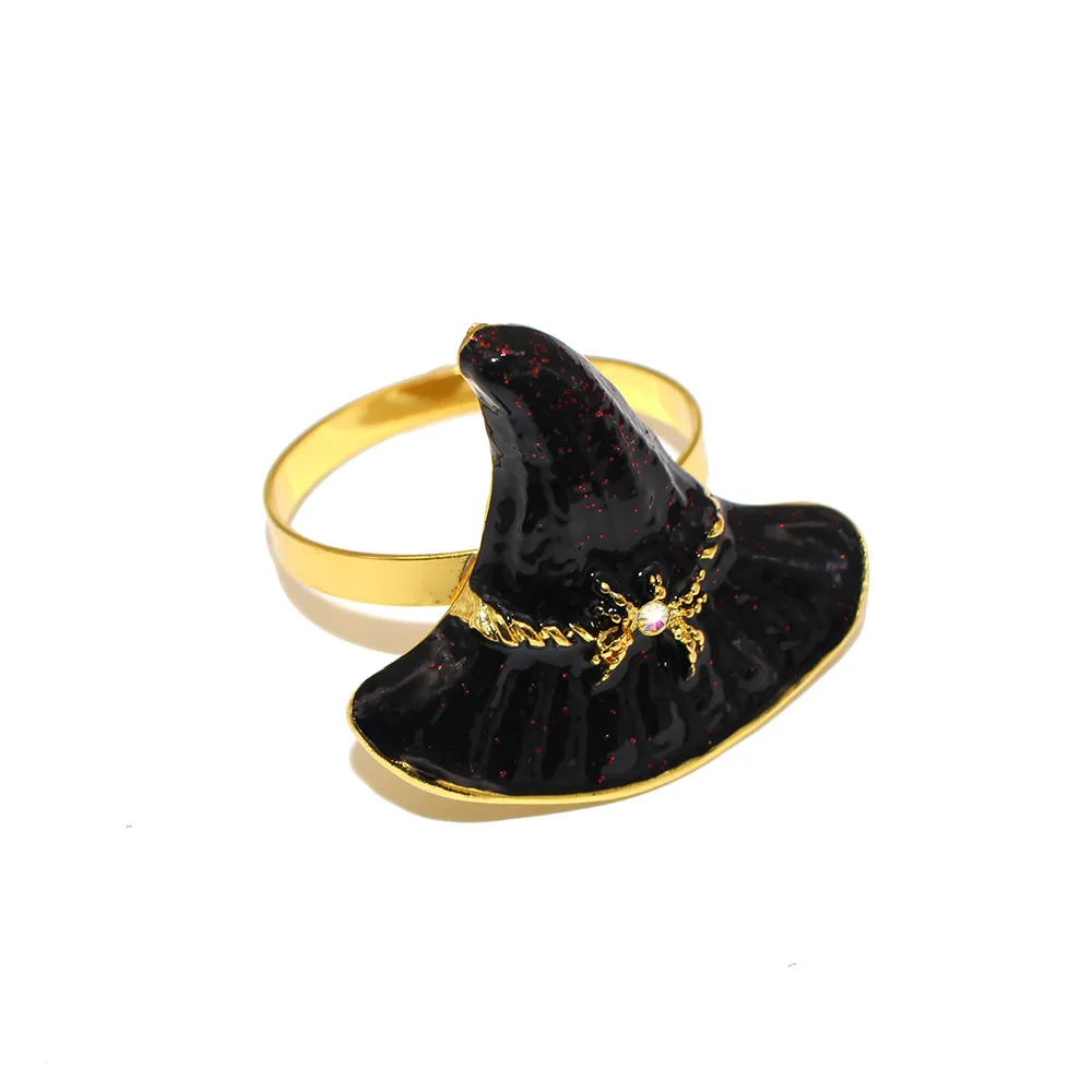 Hot Sale Hot Sale Napkin Ring Wizard's Hat Napkin Ring Halloween Party Napkin Ring Black Witch Props Factory Wholesale display picture 2
