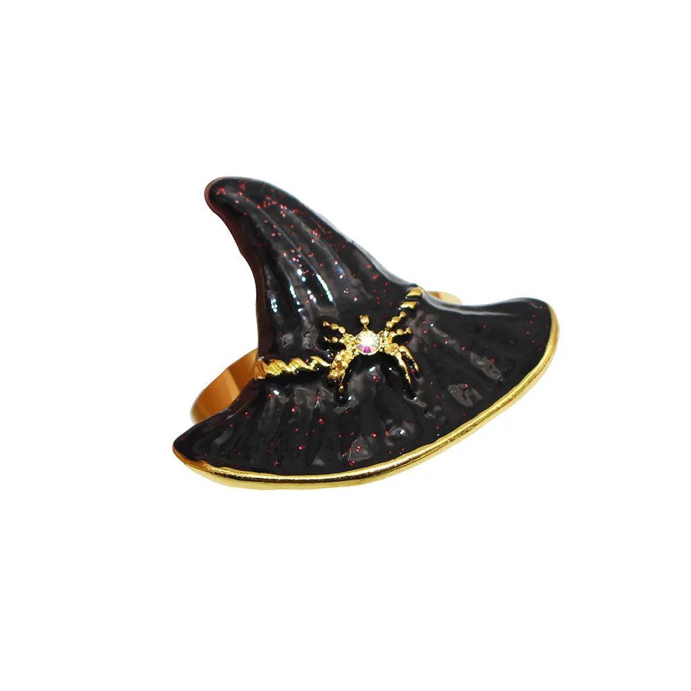 Hot Sale Hot Sale Napkin Ring Wizard's Hat Napkin Ring Halloween Party Napkin Ring Black Witch Props Factory Wholesale display picture 3