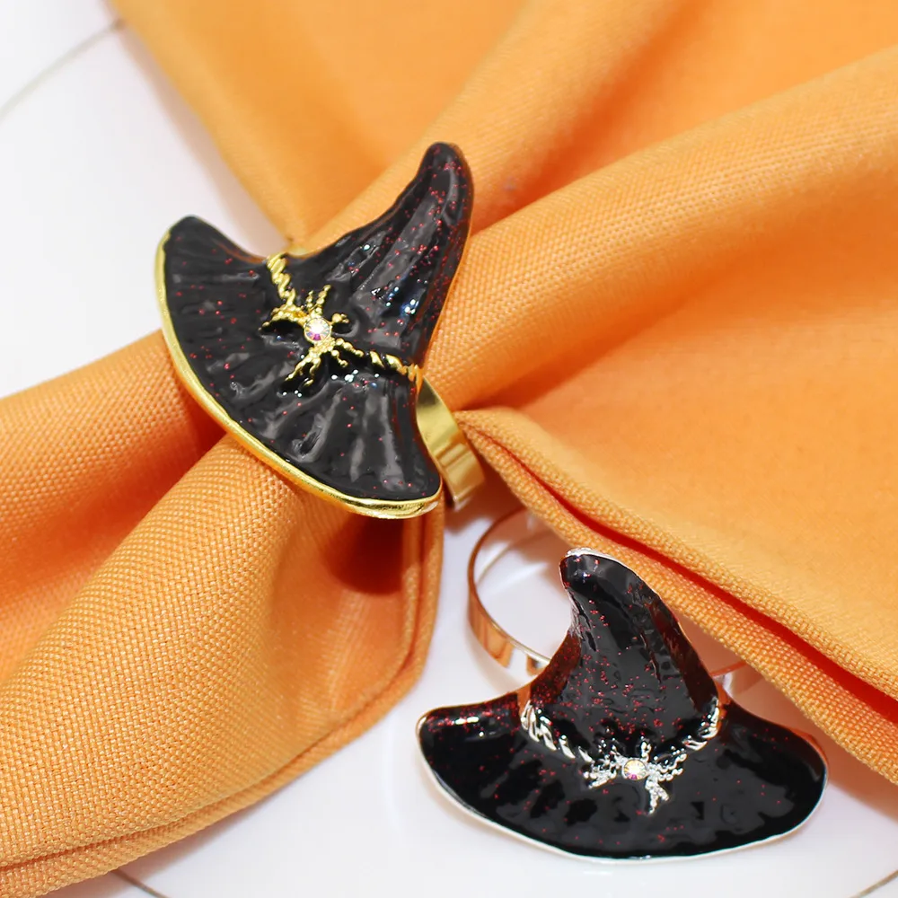 Hot Sale Hot Sale Napkin Ring Wizard's Hat Napkin Ring Halloween Party Napkin Ring Black Witch Props Factory Wholesale display picture 4