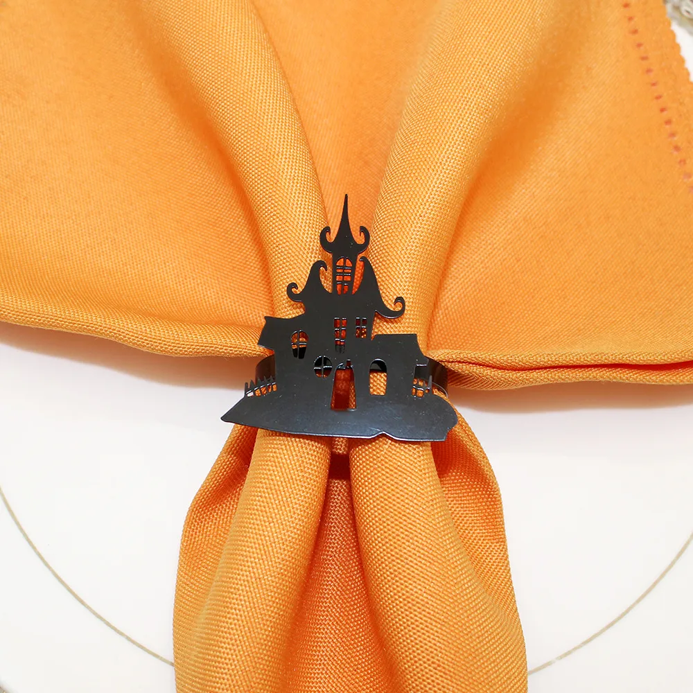 In Stock New Product Napkin Ring House Of Horrors Napkin Ring Creative Simple Black Castle Napkin Ring Halloween Wholesale display picture 5