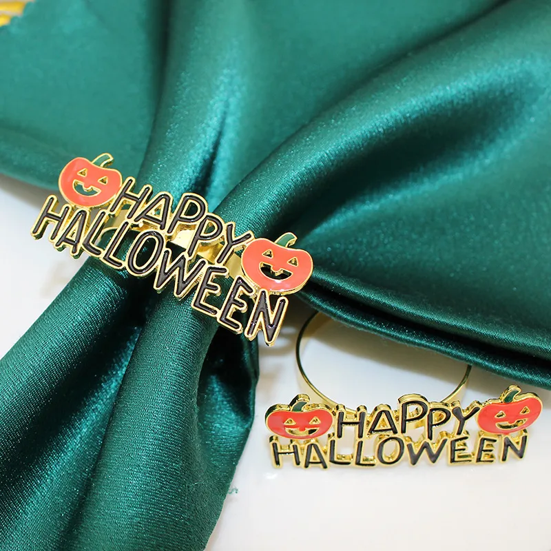 Popular Hotel Napkin Ring Happy Halloween Pumpkin Napkin Ring Letters Napkin Ring Dining-Table Decoration Accessories Manufacturer display picture 5