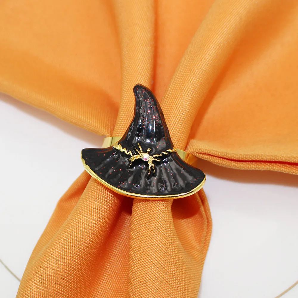 Hot Sale Hot Sale Napkin Ring Wizard's Hat Napkin Ring Halloween Party Napkin Ring Black Witch Props Factory Wholesale display picture 5