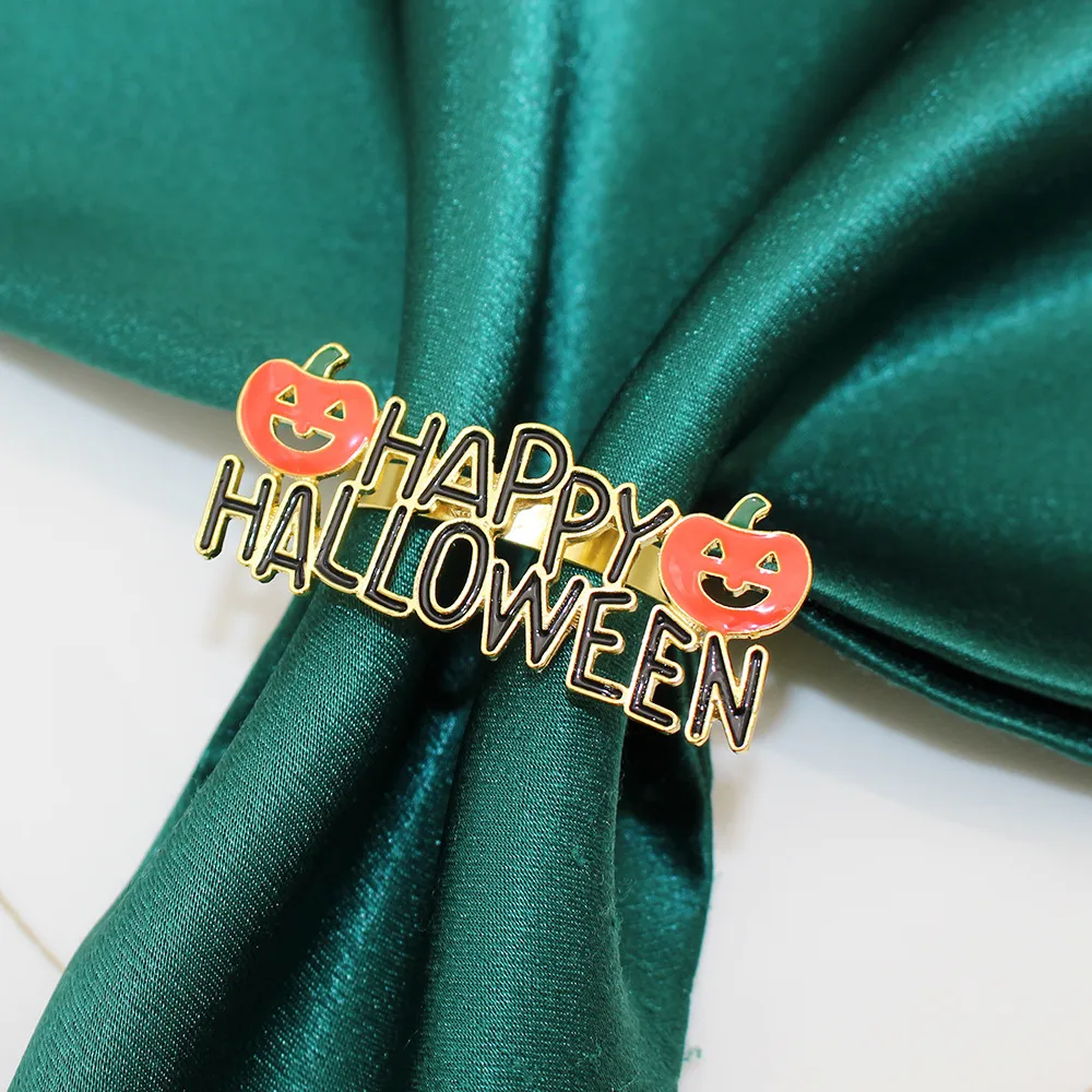 Popular Hotel Napkin Ring Happy Halloween Pumpkin Napkin Ring Letters Napkin Ring Dining-Table Decoration Accessories Manufacturer display picture 6