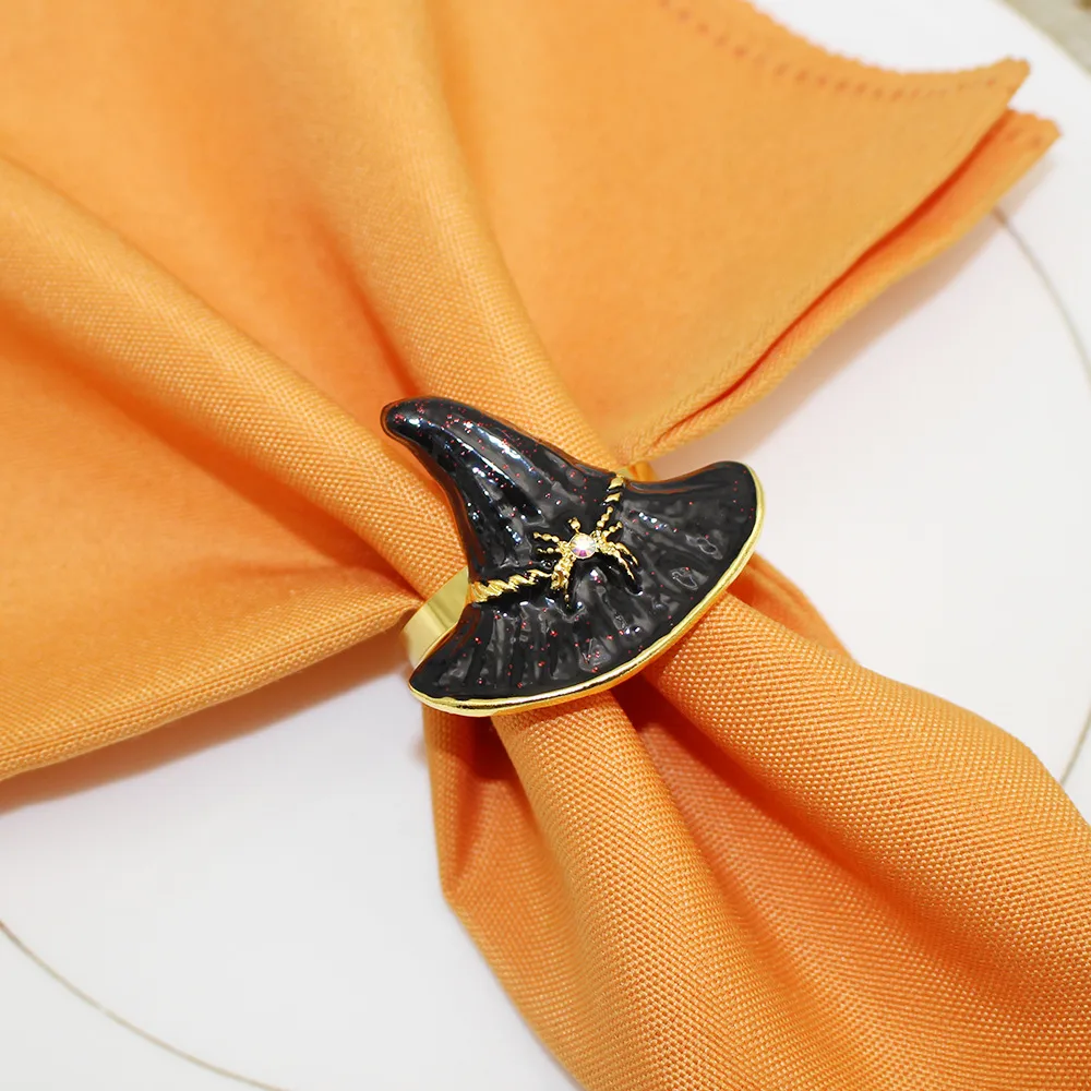 Hot Sale Hot Sale Napkin Ring Wizard's Hat Napkin Ring Halloween Party Napkin Ring Black Witch Props Factory Wholesale display picture 7