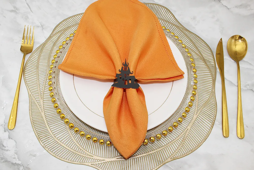 In Stock New Product Napkin Ring House Of Horrors Napkin Ring Creative Simple Black Castle Napkin Ring Halloween Wholesale display picture 8