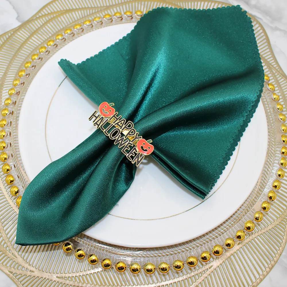 Popular Hotel Napkin Ring Happy Halloween Pumpkin Napkin Ring Letters Napkin Ring Dining-Table Decoration Accessories Manufacturer display picture 9