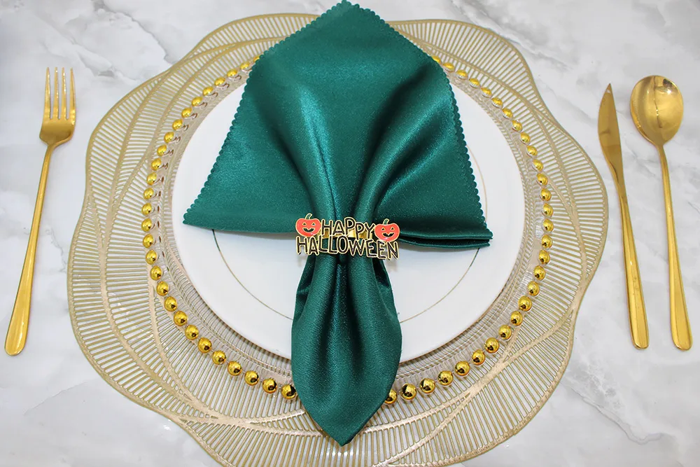 Popular Hotel Napkin Ring Happy Halloween Pumpkin Napkin Ring Letters Napkin Ring Dining-Table Decoration Accessories Manufacturer display picture 10