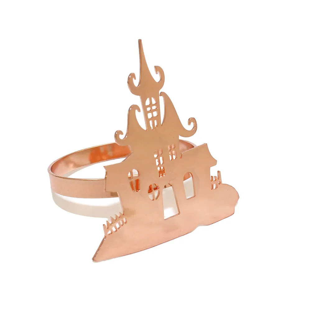 In Stock New Product Napkin Ring House Of Horrors Napkin Ring Creative Simple Black Castle Napkin Ring Halloween Wholesale display picture 26