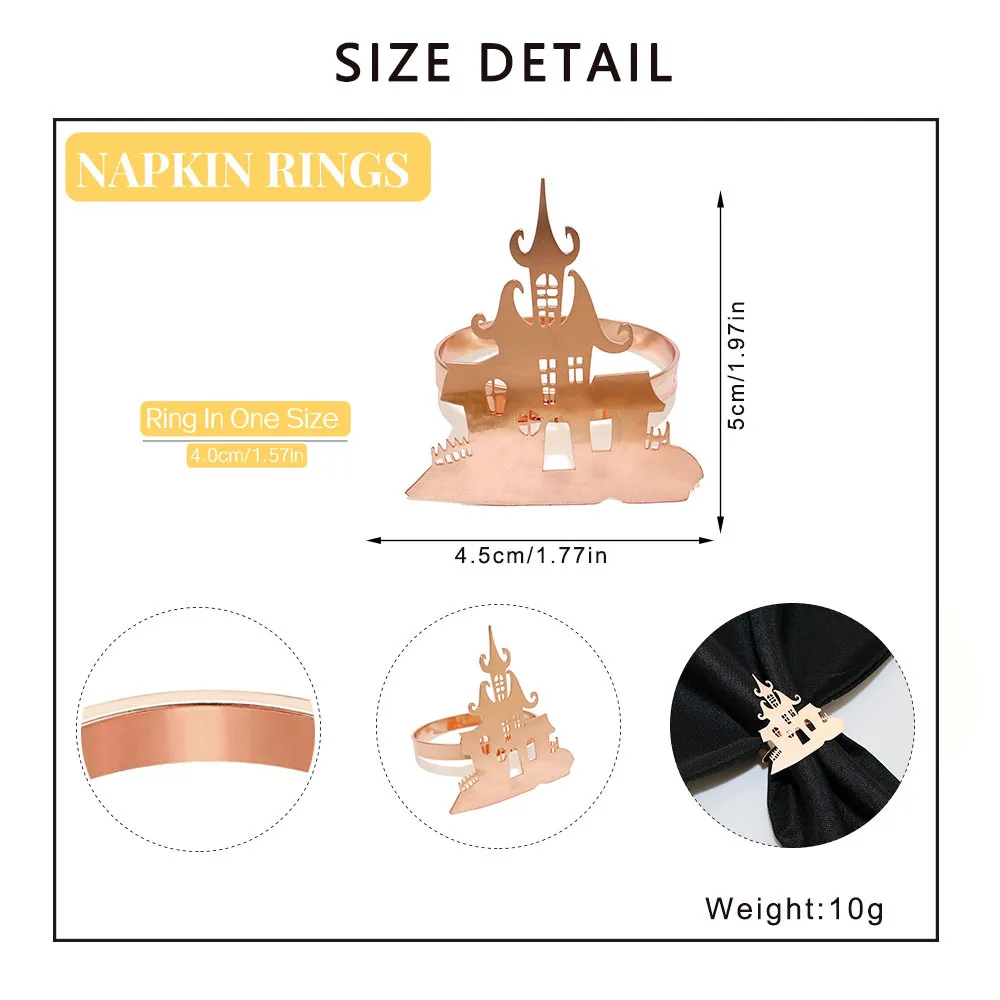 In Stock New Product Napkin Ring House Of Horrors Napkin Ring Creative Simple Black Castle Napkin Ring Halloween Wholesale display picture 27