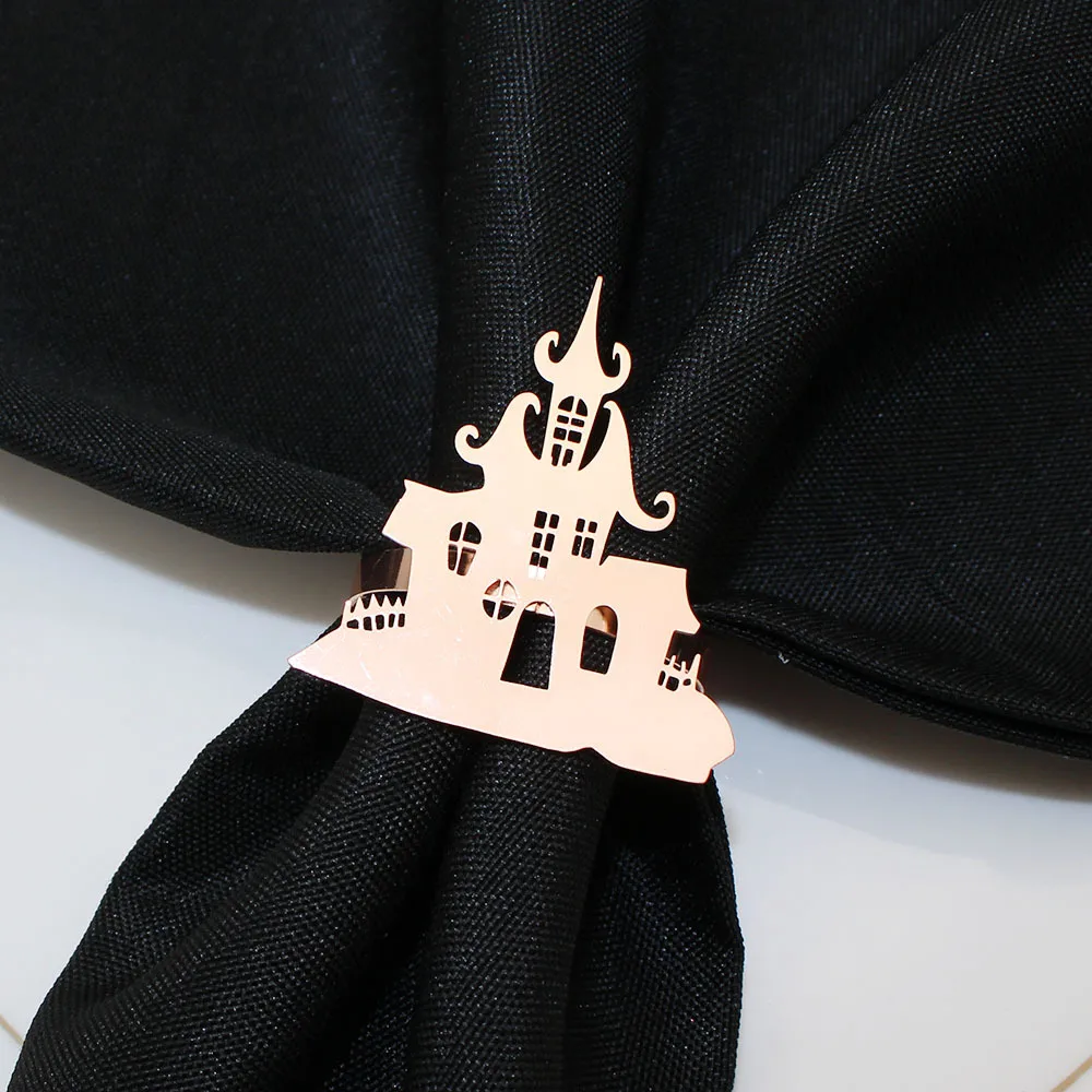In Stock New Product Napkin Ring House Of Horrors Napkin Ring Creative Simple Black Castle Napkin Ring Halloween Wholesale display picture 28
