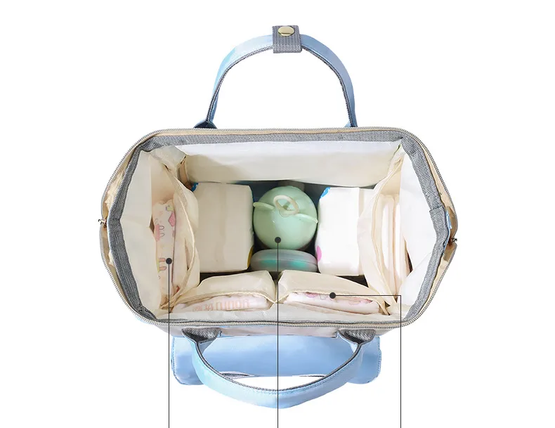 Cartoon Color Block Travel Daily Diaper Backpack display picture 1