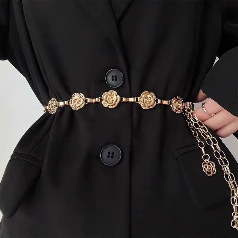 Fashion Joker Rose Women's Waist Chain Dress Suit Decoration Fashion  Explosions Spot display picture 1