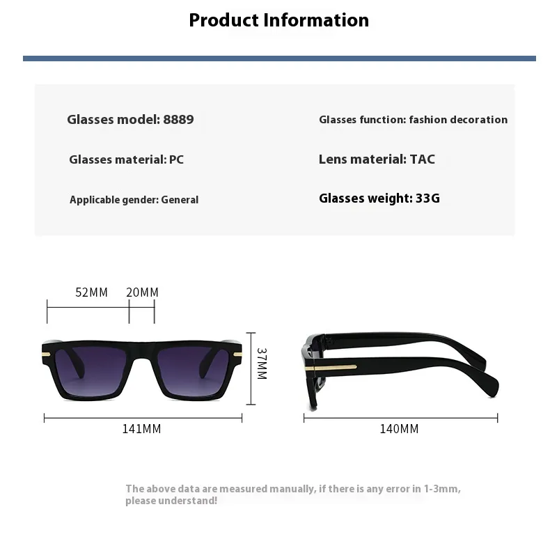 Europe And The United States New  Box Personalized Sunglasses Simple Trend Fashion Joker Thick Frame Thick Leg Sunglasses In Stock display picture 1