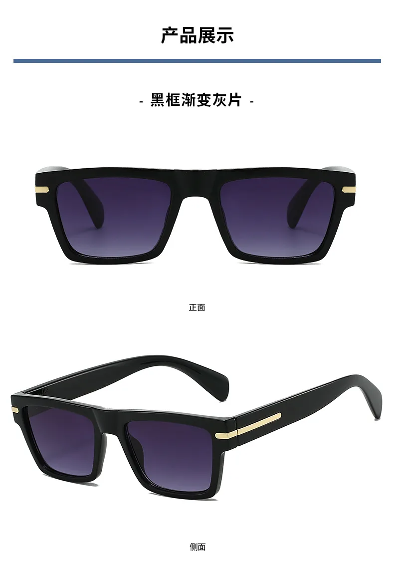 Europe And The United States New  Box Personalized Sunglasses Simple Trend Fashion Joker Thick Frame Thick Leg Sunglasses In Stock display picture 2