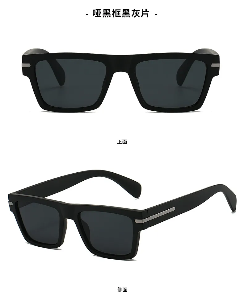 Europe And The United States New  Box Personalized Sunglasses Simple Trend Fashion Joker Thick Frame Thick Leg Sunglasses In Stock display picture 3