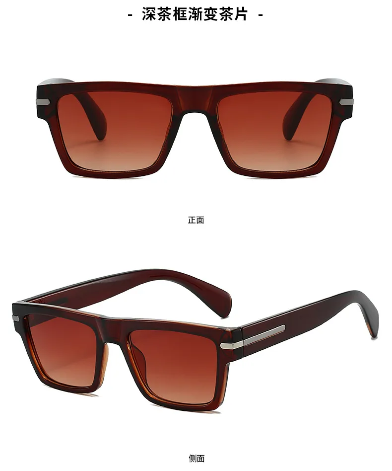 Europe And The United States New  Box Personalized Sunglasses Simple Trend Fashion Joker Thick Frame Thick Leg Sunglasses In Stock display picture 4