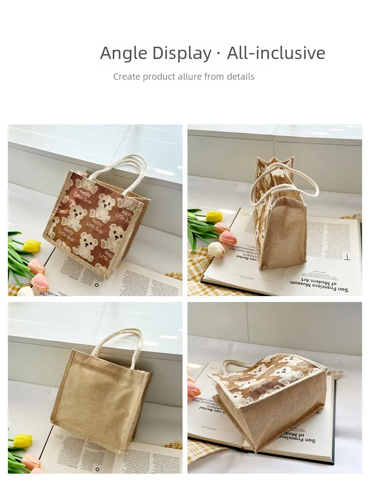 Little Bear Linen Handbag Women's Going Out Handbag  Internet Celebrity Ins New Style Small Satchel Fashionable Shoulder Bag For Students display picture 1