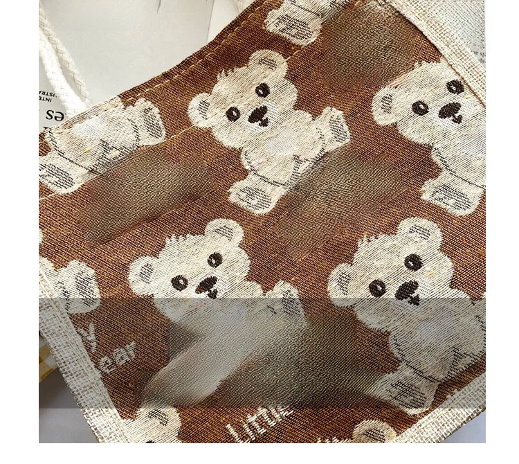Little Bear Linen Handbag Women's Going Out Handbag  Internet Celebrity Ins New Style Small Satchel Fashionable Shoulder Bag For Students display picture 21