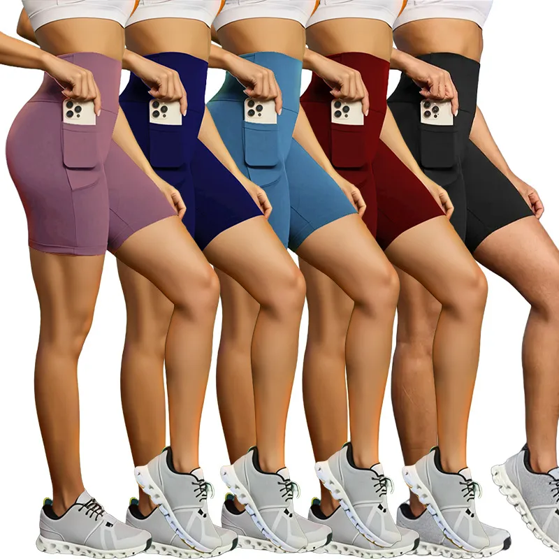 New Sanding Fitness Pants Peach Hip High Waist Fitness Tight Jacquard Plus Size Yoga Pocket Pants display picture 1