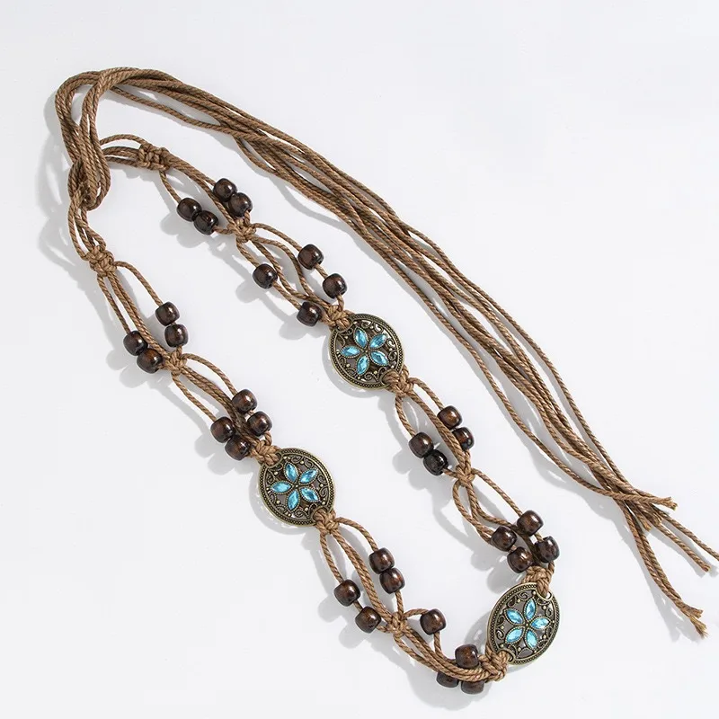 Hand-knitted Beaded Girls' Belt Accessories All-match Butterfly Waist Chain Jeans Sweater Belt Belt Waist Chain display picture 8