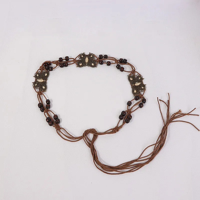 Hand-knitted Beaded Girls' Belt Accessories All-match Butterfly Waist Chain Jeans Sweater Belt Belt Waist Chain display picture 9
