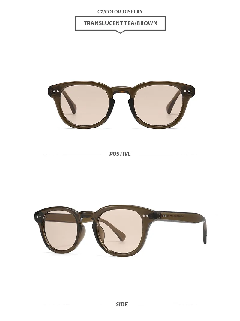 Simple Style Streetwear Geometric PC UV400 Protection Round Frame Full Frame Glasses display picture 10