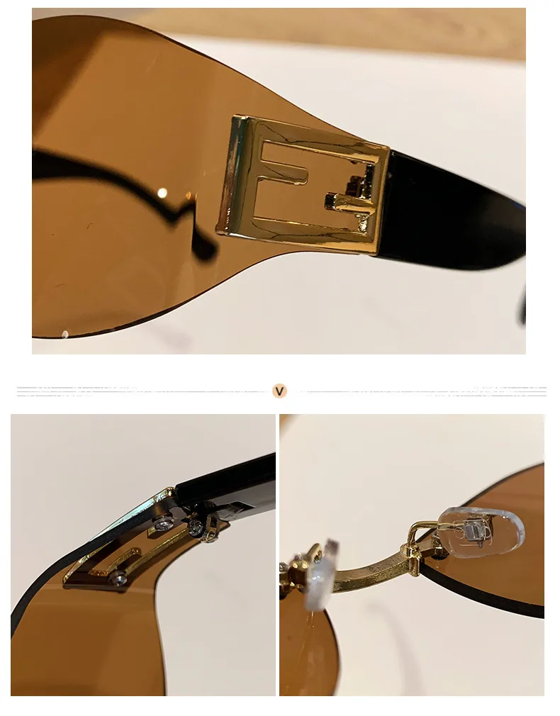 Basic Streetwear Geometric PC UV400 Protection Oval Frame Frameless Glasses display picture 2